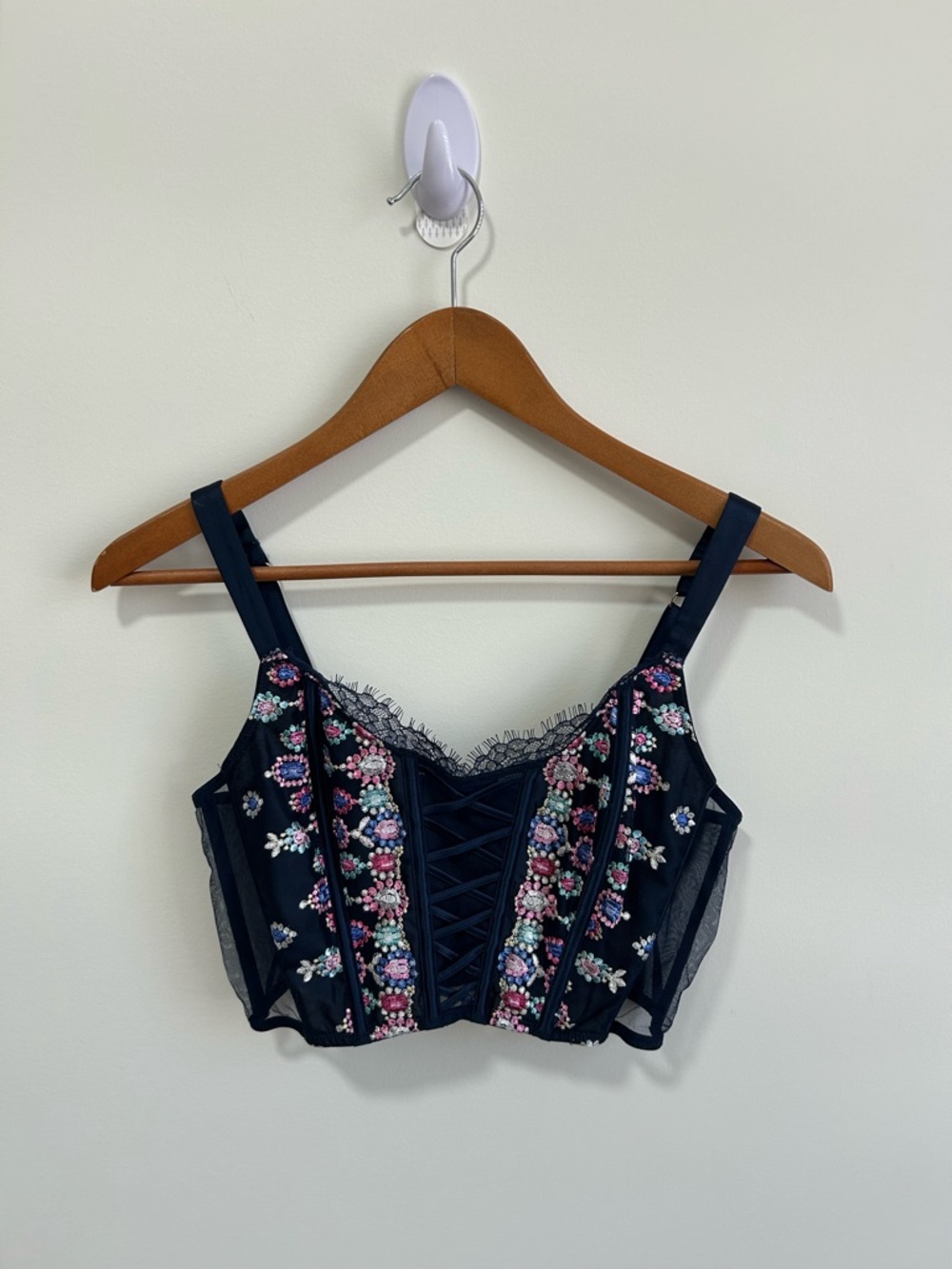RARE Victorias Secret Embroidered Corset Top